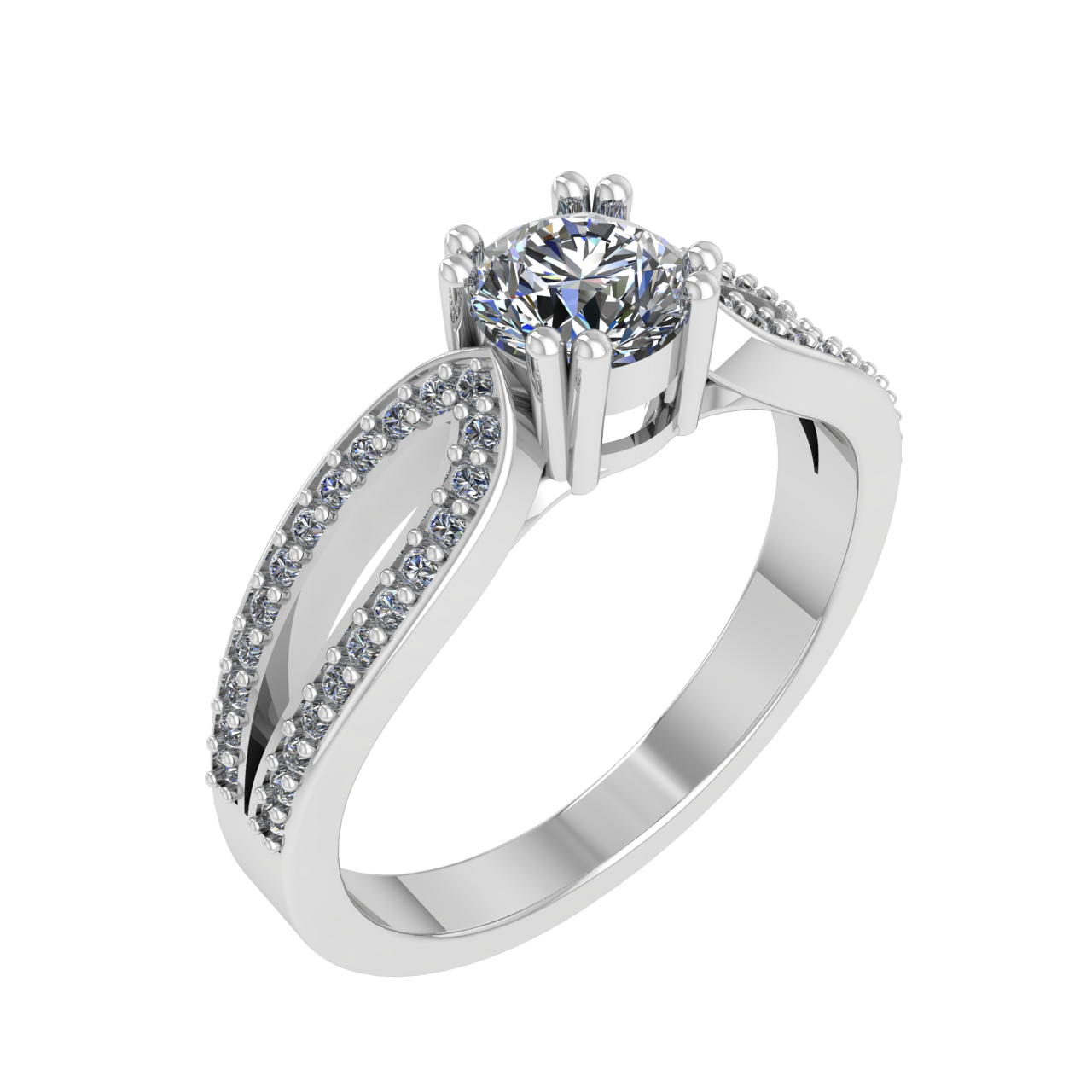 ACCENTED 5.00mm ROUND ENGAGEMENT RING